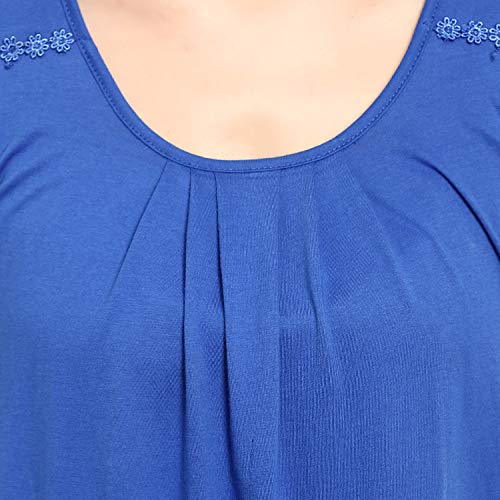 BLAZON Women's Cotton Hosiery Solid Maxi Nighty Slip (Pack of 2) Available Sizes: S, M, L, XL, 2XL, 3XL, 4XL, 5XL - Sapphire Blue, Turquoise