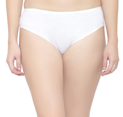 BLAZON Premium Women's and Girls Super Soft Cotton Hoisery Plain Mid Rise Hipster (Outer-Elastic) Panty |Combo Pack| Available Sizes: (S, M, L, XL, 2XL, 3XL, 4XL, 5XL) - White